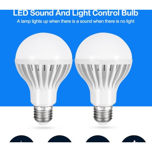 Sound And Light Control Sensor Light E27 Motion Detector Led Bulb Lamp Stair Hallway Pathway Corridor Night Lighting