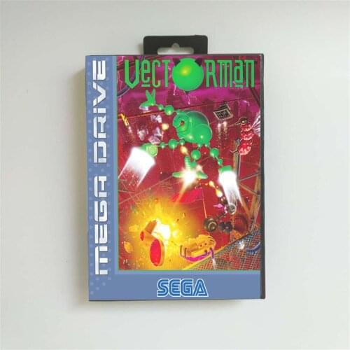 Vectorman - EUR Cover With Box 16 Bit MD Game Card for Megadrive Genesis Video Game Console