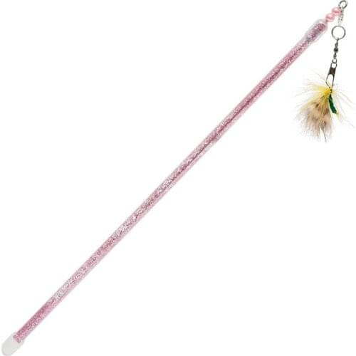 Cat Toy Feather Wand Extendable Fun Fake Feather Cat Toy Interactive Gatos Teaser Toy Kitten Playingsupplies Juguetes Para Gatos