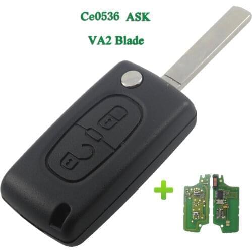 Bilchave 2 Button ASK Ce0536 Flip Folding Car Remote Key For PEUGEOT 206 307 308 207 407 408 For Citroen C2 C3 C4 C5 C6 C8