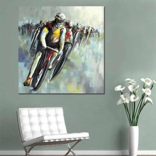 Cyclist Pictures Canvas Wall Art Canvas Art Oil Painting Abstract Minimalist Modern Home Decor For LIving Room No Frame