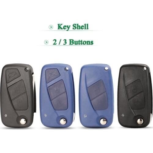 Bilchave 2/3 Buttons Flip Remote Car Key Shell Fob For Fiat Iveco Punto Ducato Stilo Panda Idea Doblo Bravo With Uncut Blade