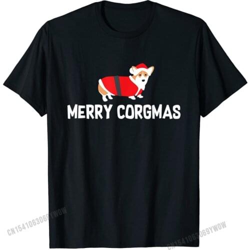 Corgi Christmas Shirt, Merry Corgmas Holiday Dog Owner Gift Hot Sale Men Tshirts Cotton Tops Shirts Gift