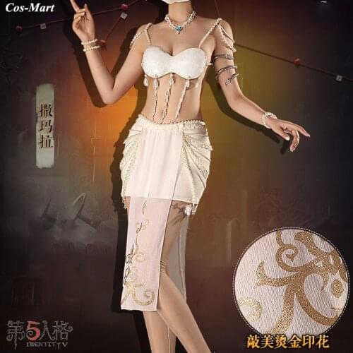 Hot Game Identity V Samarra Cosplay Costume Fashion White Pearl Skirt Female Halloween Party Role Play Clothing S-XL