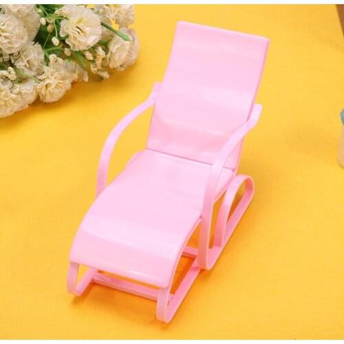 1:6 Scale Dollhouse Furniture Decor Beach Lounge Chair for Barbie Doll Dream House Gardan Beach Chair Doll Accessories