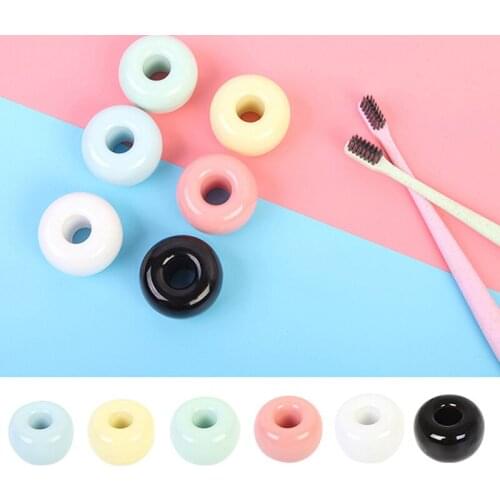 Multifunctional Personalized Simple Toothbrush Ceramic Base Toothbrush Holder Pen Stand Desktop Organizer Bathroom Supplies