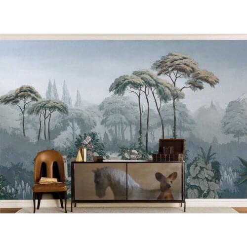 Bacaz Painting Tropical Forest Murals Wallpaper for Living Room Sofa Background 3d Wall Papel Mural Wall paper Sticker