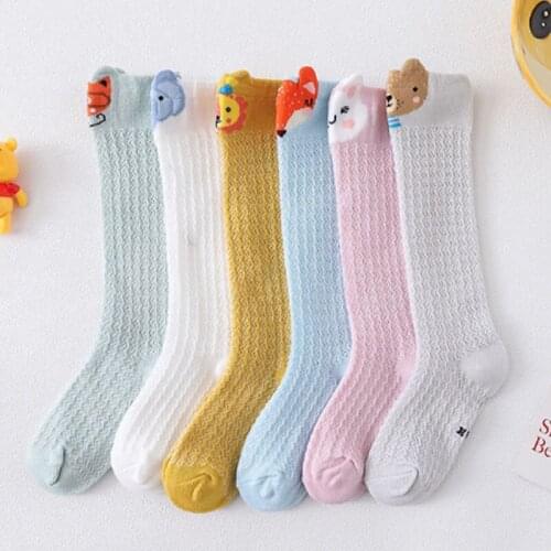 New Baby Mosquito Socks Summer Thin Baby Breathable Mesh Socks Knee High Cartoon Ears over the Knee Toddler Socks