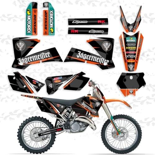 NEW Team Graphics Decals Sticker For KTM SX 125 200 250 300 450 525 2003-2004 Motorcycle Graphic Decal Sticker Background