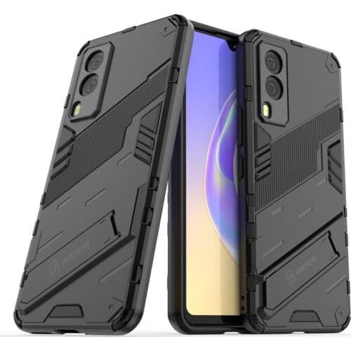 PUNK Phone Case For Vivo V21E 5G Case For Vivo V21E 5G Cover Armor PC Shockproof TPU Stand Protective Bumper For Vivo V21E 5G