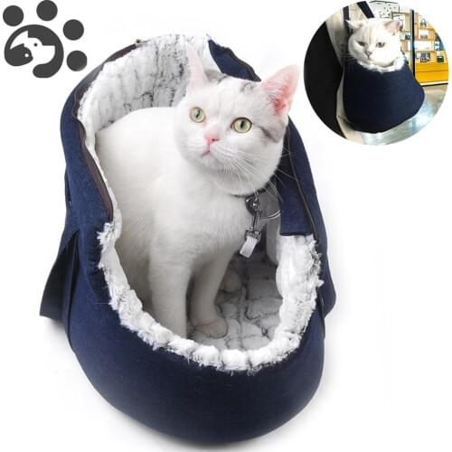 Cat Carrier Outdoor Travel Shoulder Dual Use Handbag for Small Dogs Winter Warm Soft Dog Cat Bed Pet Supplies Cat Carrier BD0069