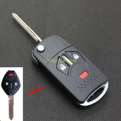 PINECONE for MITSUBISHI ECLIPSE 2+1 Buttons Uncut Brass Blade Modified Remote Blank ABS Key Shell 1 PC