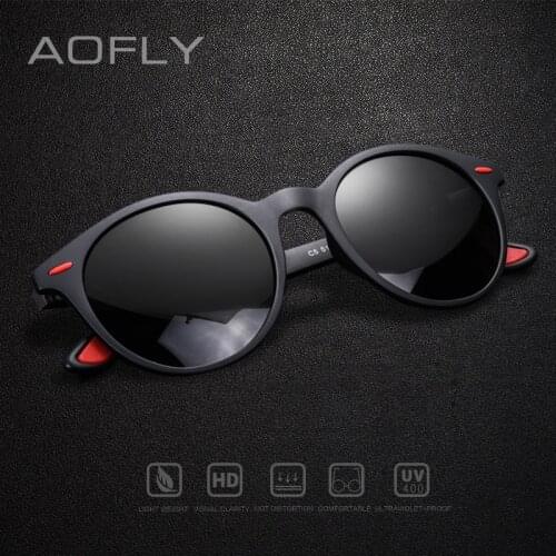 AOFLY BRAND DESIGN Men Sunglasses Polarized Oval Frame Sunglasses Women Men Vintage Unisex Goggles Oculos De Sol AF8112