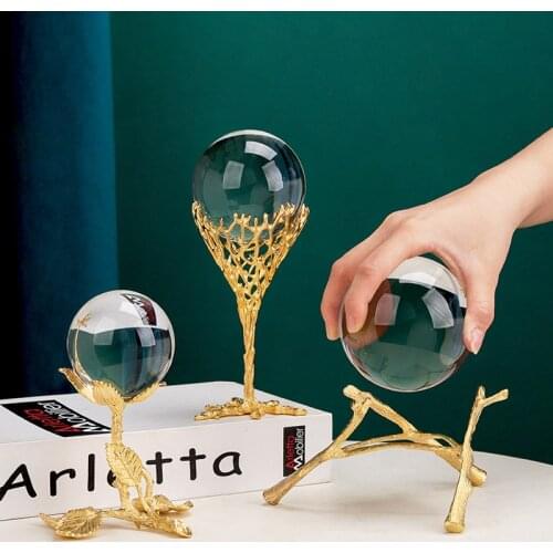 Modern Metal Crystal Ball Crafts Desktop Ornament Living Room Iron Art Furnishings Home Decoration Accessories