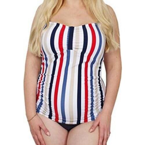 Stylish Striped Sexy Maternity Bathing Suit Tankinis Set Belt Maternity Swimwear Maternity Clothings Clothes For Pregnant Women