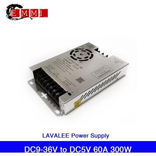 LAVALEE ASD-12D5N60A300DT Vehicle LED Screen Power Supply Car LED Display Screen Input DC10~35V To DC 5V 60A 300W