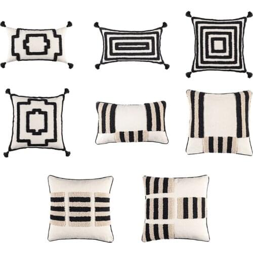 T21D Simple Geometric Plain Color Cushion Pillow Cover Handmade Throw Pillow Covers Home Decor Backrest Cushion Case Pillowcase