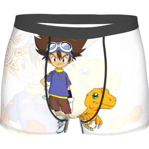Digimon Adventure Anime Television Series Tai Underpants Cotton Panties Mens Underwear Print Shorts Boxer Briefs