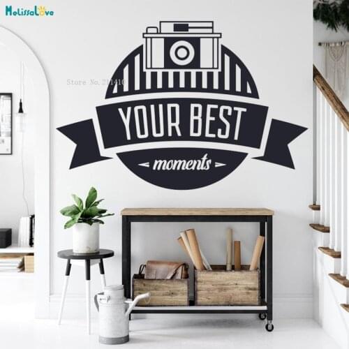 Your Best Moments Camera Wall Sticker Photographer Photo Shop Studio Office Decor Vinyl Poster Self-adhesive YT3836
