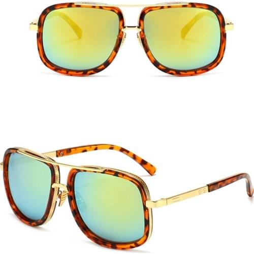 Retro Outdoor Vintage High Quality Sport Eyewear Fashion Big Frame Hiking Sunglasses Men/Women Square Metal Sun Glasses