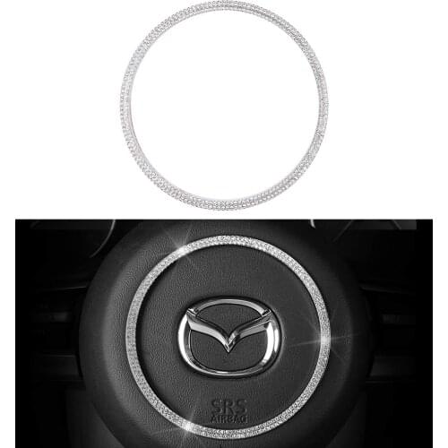 ZOGO for Mazda Steering Wheel Logo Emblem Center Round Cap Decals Stickers 3 6 CX3 CX-3 CX5 CX-5 MX5 MX-5 Interior Decoration
