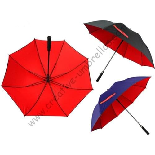 Diameter 130cm golf umbrella visible double layers fabric fiberglass frame,auto open Pongee,anti static,windproof ,canopy