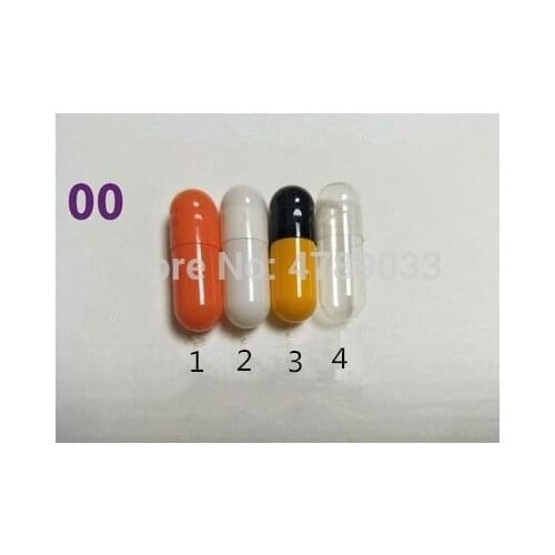 00# 1000pcs Colored Hard Gelatin Empty Capsules, Hollow Gelatin Capsules,Joined Capsules