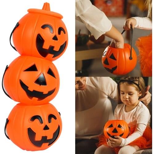 1/3Pcs Treat or Trick Child Favors Halloween Candy Gift Box Halloween Pumpkin Bucket Snack Chocolate Packaging Boxes Pumpkin