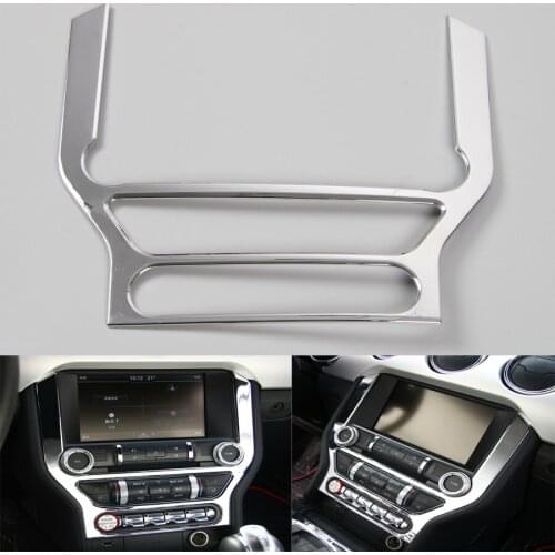 1Pc Auto Car Console DashBoard GPS Navigation Frame Panel Cover Trim Styling Fit For Ford Mustang 2015 2016 ABS Accessories
