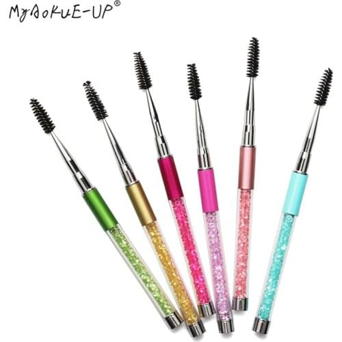 1pc Rhinestone Mascara Wands Colorful Eyelash Brushes Diamond Handle Mascara Eyelash Extension women Makeup tools
