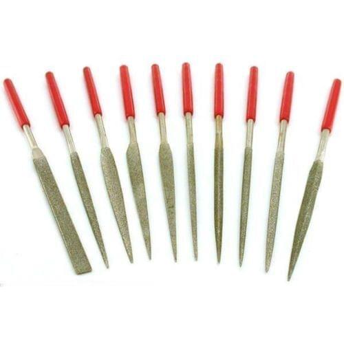 10Pcs 3mm x140mm Mini Diamond Needle Metal File Set Coated Riffler for DIY Jewelry Crafts Glass Cutting Repair Tools