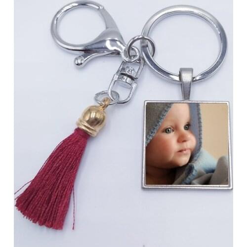 2019 Personalized Photo 13 Color Tassel Pendant Babys Handmade Custom Keychain Photo Dad Mom Grandparents Love A Gift Jewel