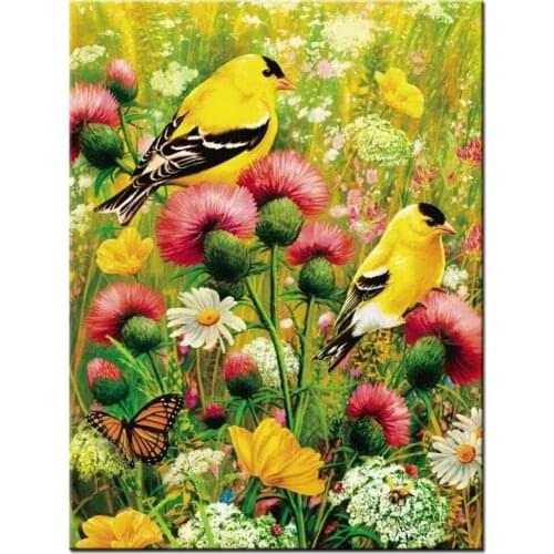 2021 new 5D Diamond Painting cross stitch flower DIY full square Diamond Embroidery Kits sparrow rhinestone Paste needlework