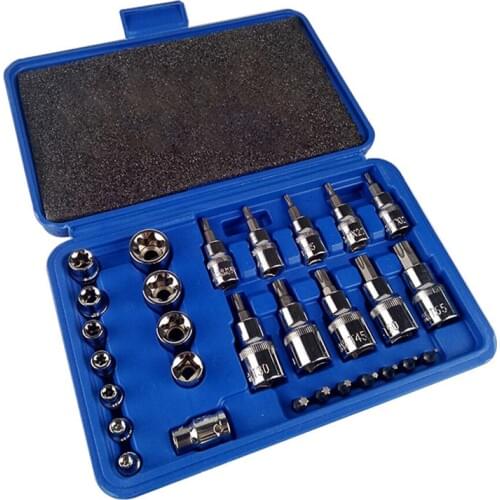 30PCS/Set Mechanics Tools Set Chromium-vanadium Steel Wrench Sleeve Female & Male Torx Sockets Auto Car Repair Tool Kit