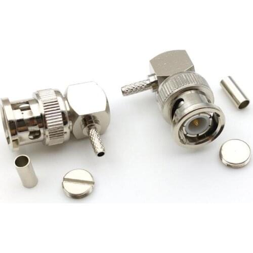 50pcs BRASS 50Ohm BNC male RF Coax Connector Crimp RG316 RG174 LMR100