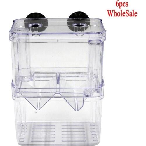 6 PCS Size L Aquarium Fish Breeding Box Double Layers Hatching Box Incubator Isolation Box for Aquarium Fish
