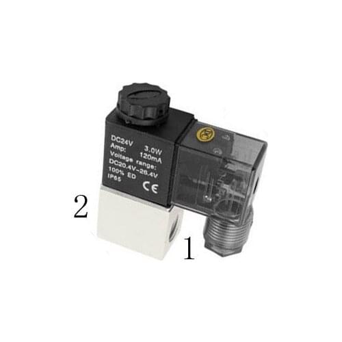 Free Ship 1/4" 2 Way Electric Pneumatic Air Solenoid Valve 2V025-08 12VDC