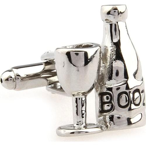 Free Shipping 2015 Lepton The bottle and Win Glass links design man cufflink for gift Business Part Cuff links