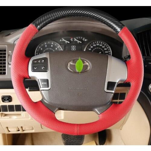 Shining leather Carbon Fiber Car Steering Wheel Cover For Toyota Land Cruiser L200/ Tundra Sequoia 2008-2013 / HiAce 2014-2018
