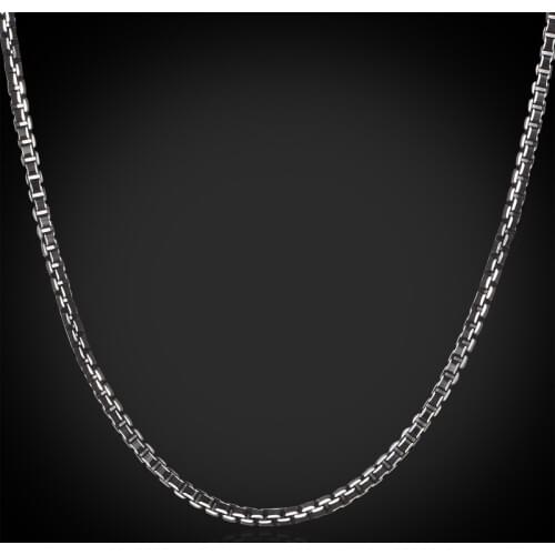 Black Necklace For Men Chain New Cool Black Box Chains Women 3MM 55CM 22'' MGC Trendy Necklace With 316 Stamp Men Jewelry GN204
