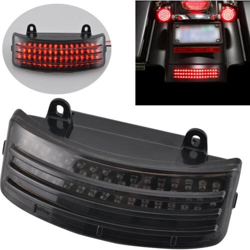 Black Motorcycle Tri-Bar LED Rear Fender Brake Light Turn Signal Lamp Taillight For Harley Touring FLHX / FLTRX Street Glide