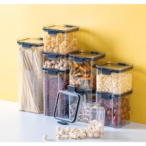 Food grade airtight tank, moisture-proof transparent kitchen storage tank, grains, spices, snacks, dry goods, bottle storage box