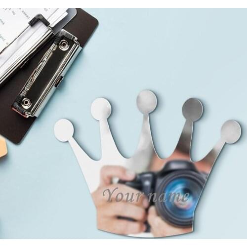 Personalised Princess Acrylic Mirror Custom Queen Crown Wedding Crown Decor Mirror Sticker