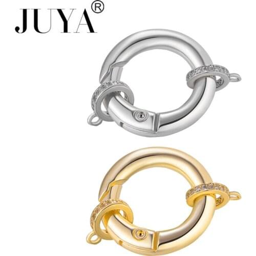 JUYA 5 Pcs Wholesale Real Gold Plating Connectors Fastener Clasps For Jewelry Making DIY Handmade Jewelry Findings Accessories