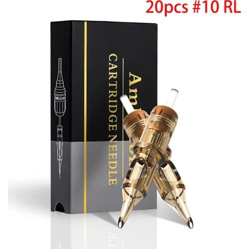 Ambition 20pcs #10 Bugpin Tattoo Needles Cartridge Supply Round Liner (0.30mm) 1RL/3RL/5RL/7RL/9RL/11rl/14rl