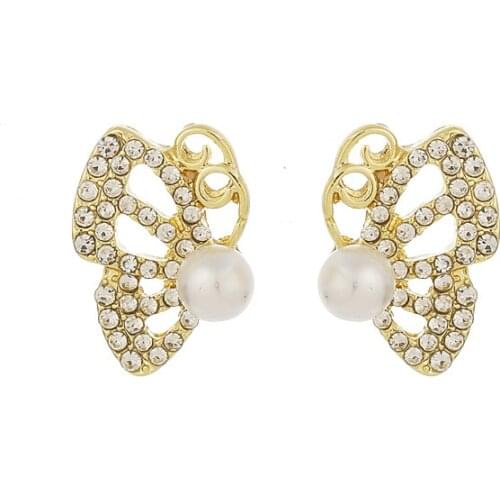 Korean Earings Fashion Jewelry Butterfly Rhinestone Statement Earrings Oorbellen Stud Earrings For Women Wholesale