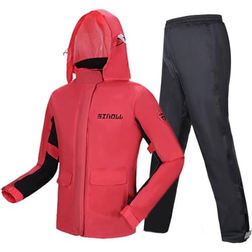 Red Waterproof Motorcyclist Rain Suit Moto Raincoat Rain Coat Jacket Pants Motorcycle Fishing Motorbike Biker Rain Set For Women