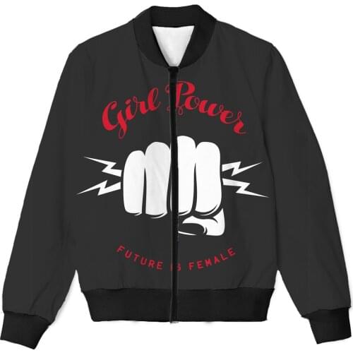 REAL American SIZE Girl Power - Love Womxn 3D Sublimation print Zipper Up Jacket plus size 4XL 5XL 6XL