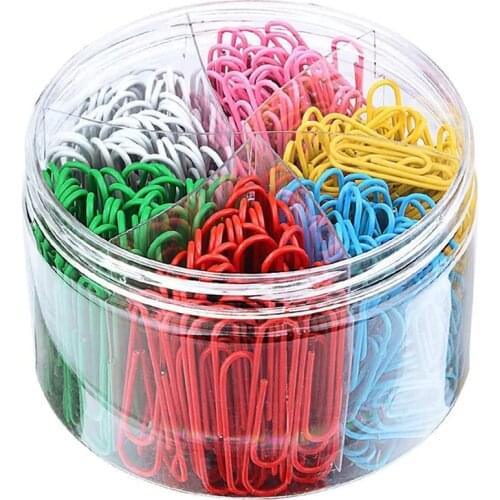 Pack of 300 Paper Clips Assorted Colours Large Paper Clips Colourful Metal Clip for Paper Files 6 Colours 50 mm