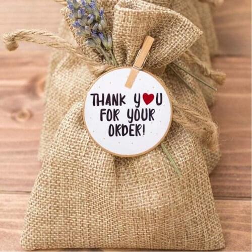 500pcs/roll Round Thank You for Your Order Heart Sticker Handmade Seal Labels R7RC